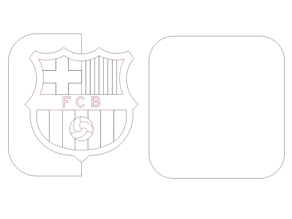 Laser Cut Wooden Football Club Drink Coaster with Holder