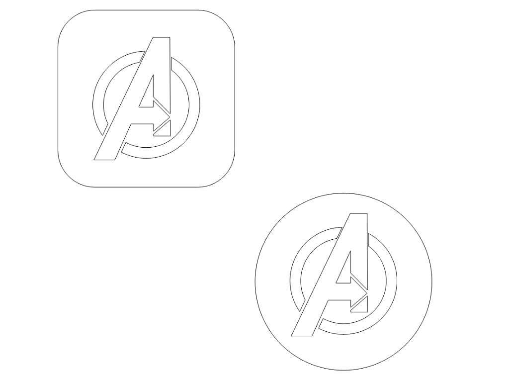 Laser Cut Wooden Marvel Avengers Logo Drink Coaster