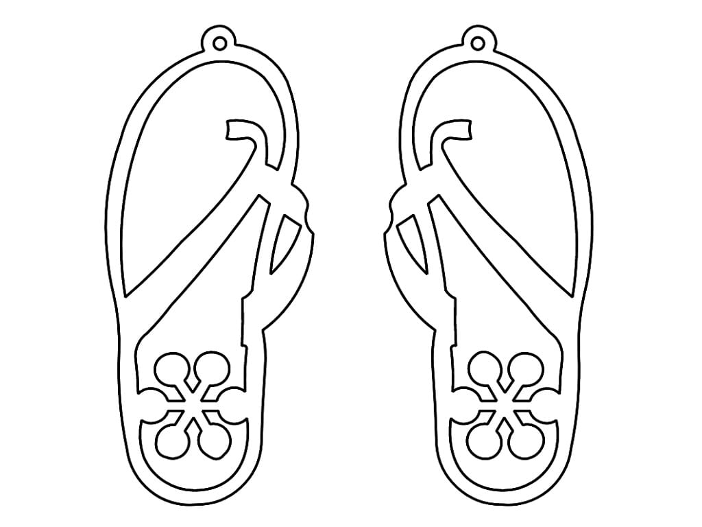 Laser Cut Wooden Flip Flop Earrings
