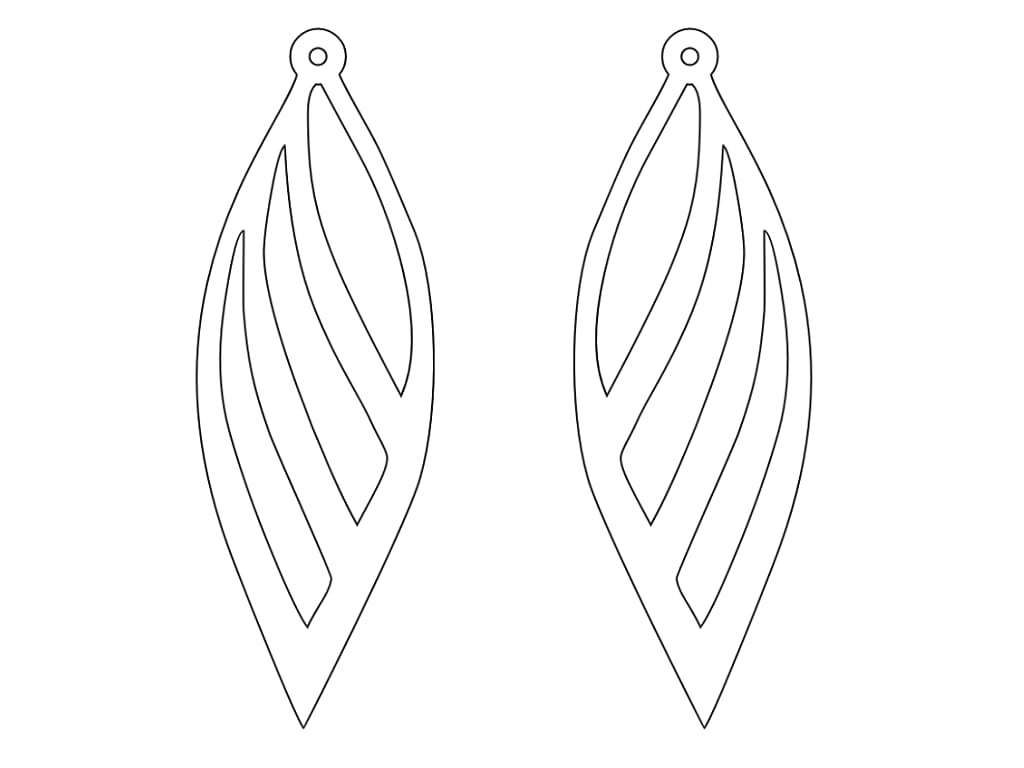 Laser Cut Wooden Floral Leaf Dangle Earrings
