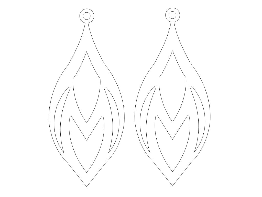 Laser Cut Wooden Openwork Leaf Dangle Earrings