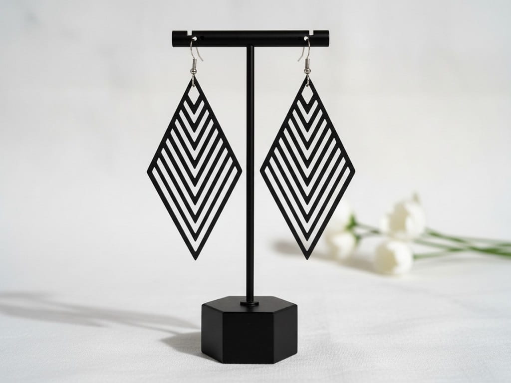 Laser Cut Abstract Stud Dangle Earrings