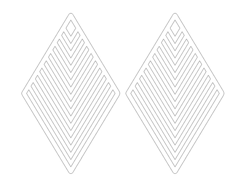 Laser Cut Abstract Stud Dangle Earrings