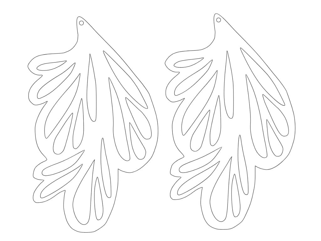 Laser Cut Geometric Hollow Leaf Dangle Earrings