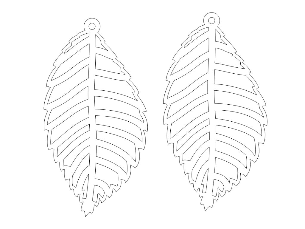 Laser Cut Acrylic Leaf Vein Dangle Earrings