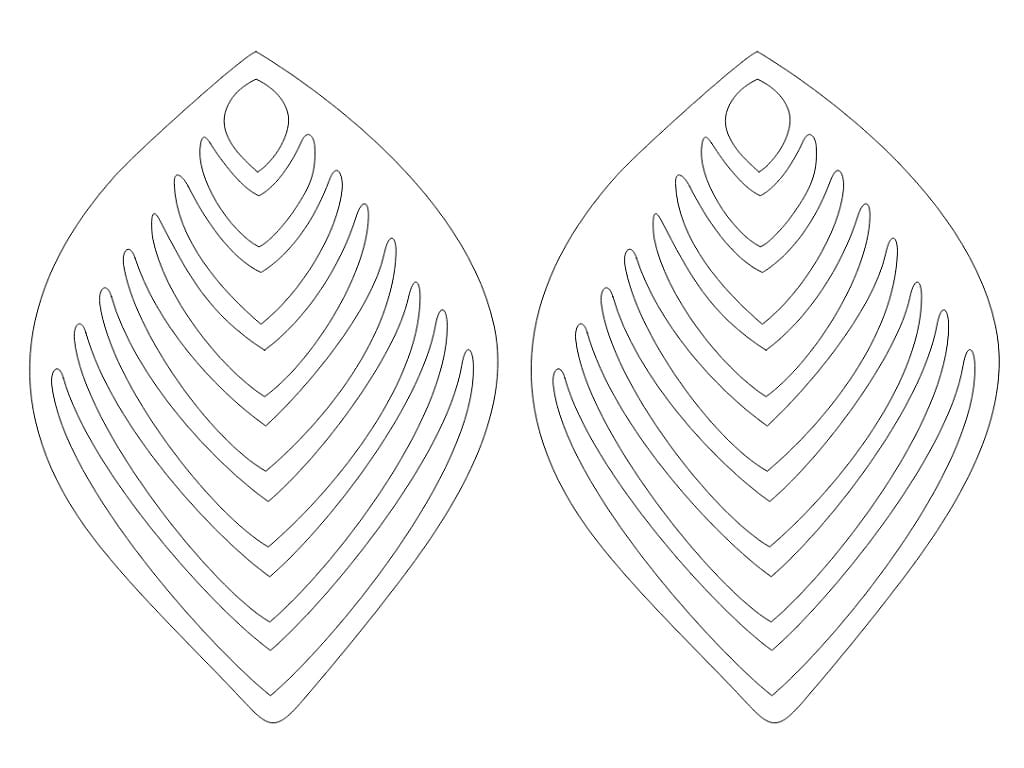 Laser Cut Wooden Leaf Dangle Earrings