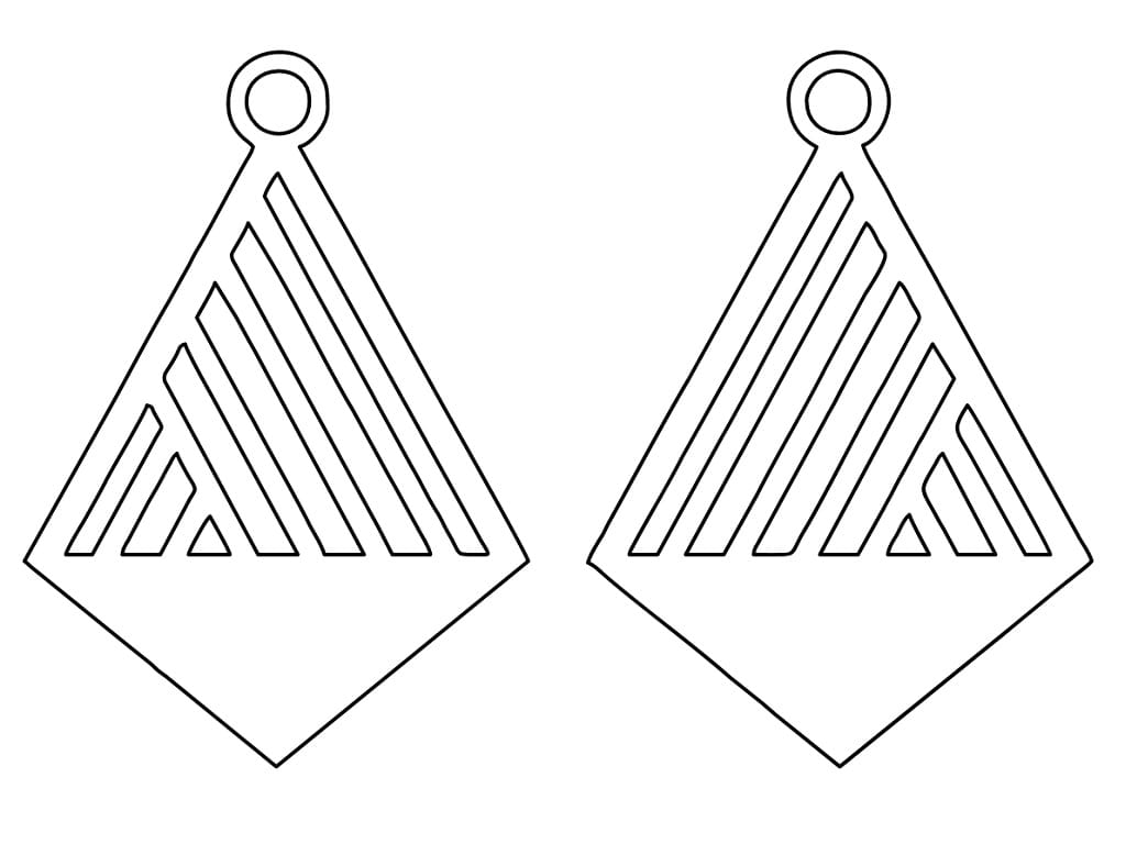 Laser Cut Geometric Diamond Dangle Earrings