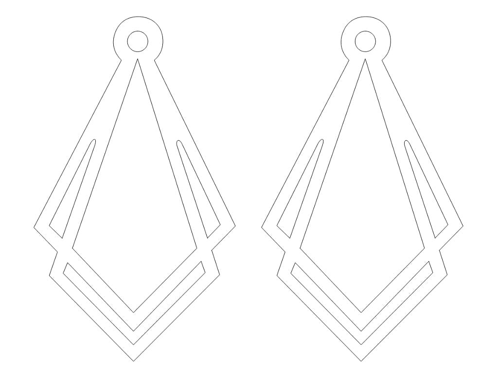 Laser Cut Minimalist Geometric Drop Earrings