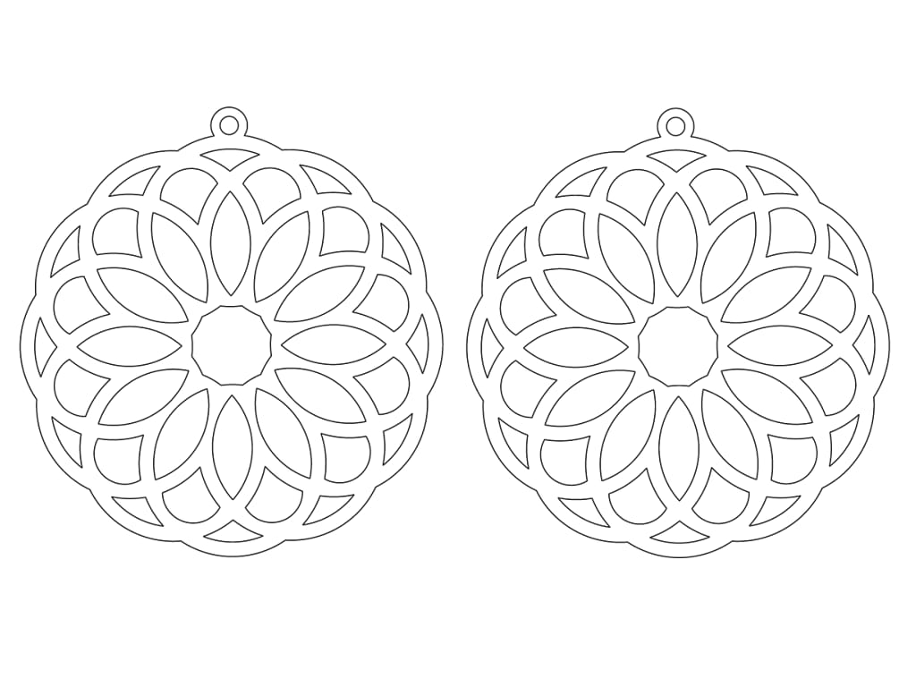 Laser Cut Round Floral Mandala Earrings