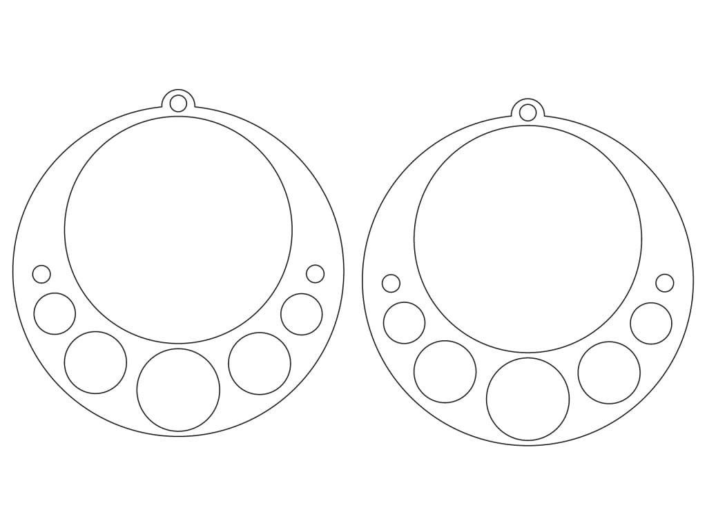 Laser Cut Bubble Hoop Dangle Earrings