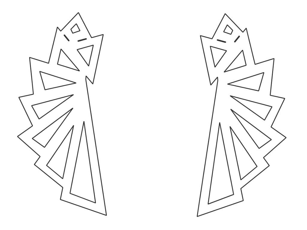 Laser Cut Geometric Fan Dangle Earrings