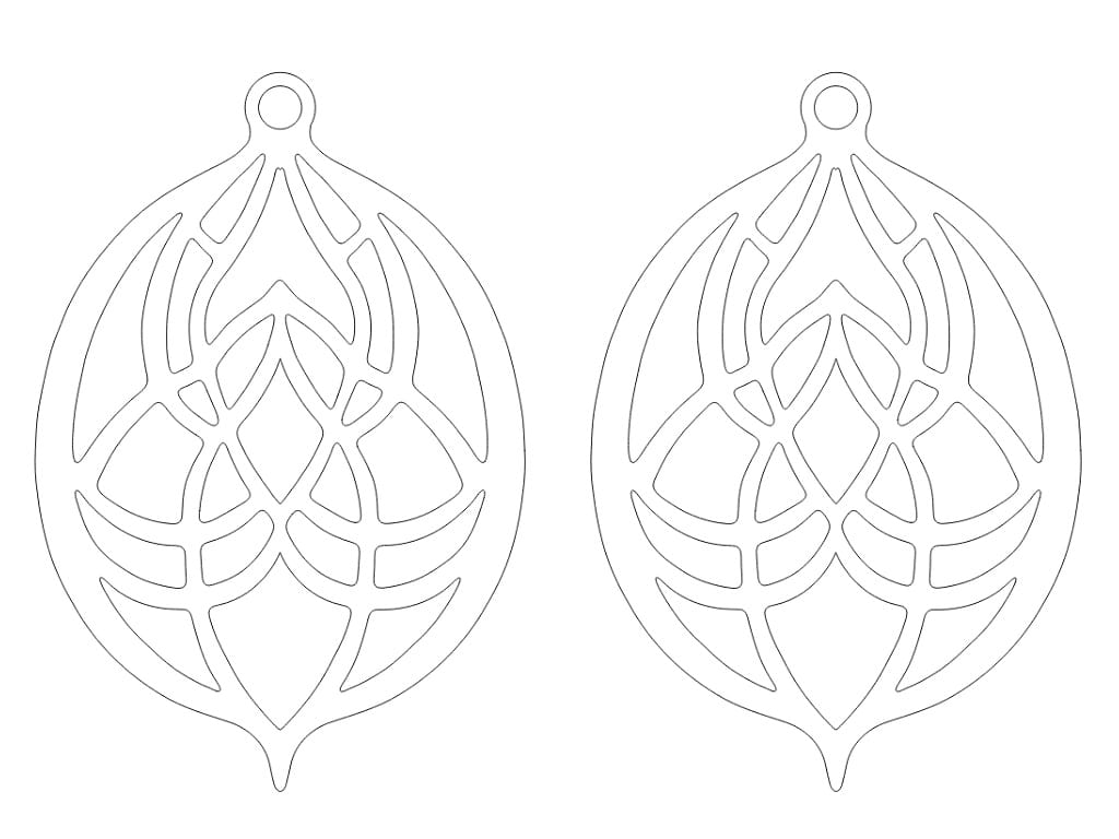 Laser Cut Geometric Teardrop Earrings