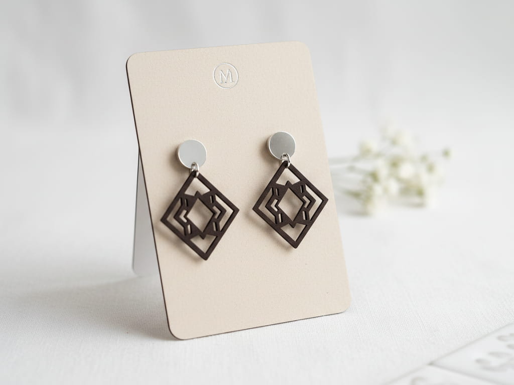 Laser Cut Geometric Drop Earrings