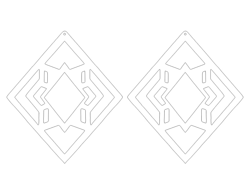 Laser Cut Geometric Drop Earrings