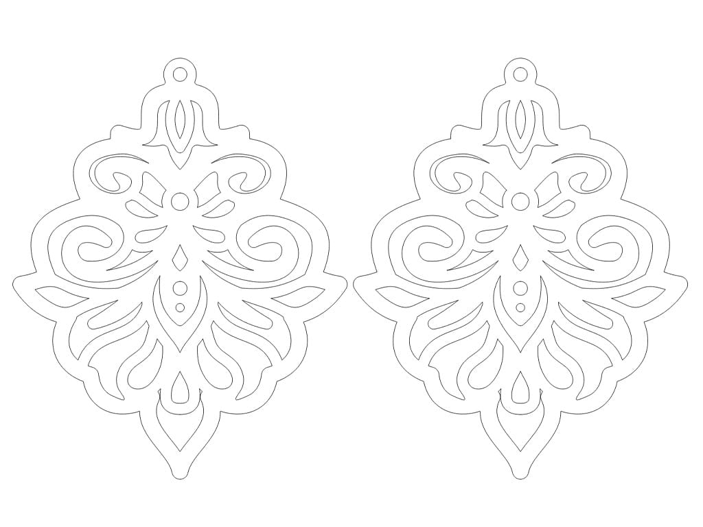 Laser Cut Intricate Filigree Dangle Earrings CDR SVG File Free Download ...