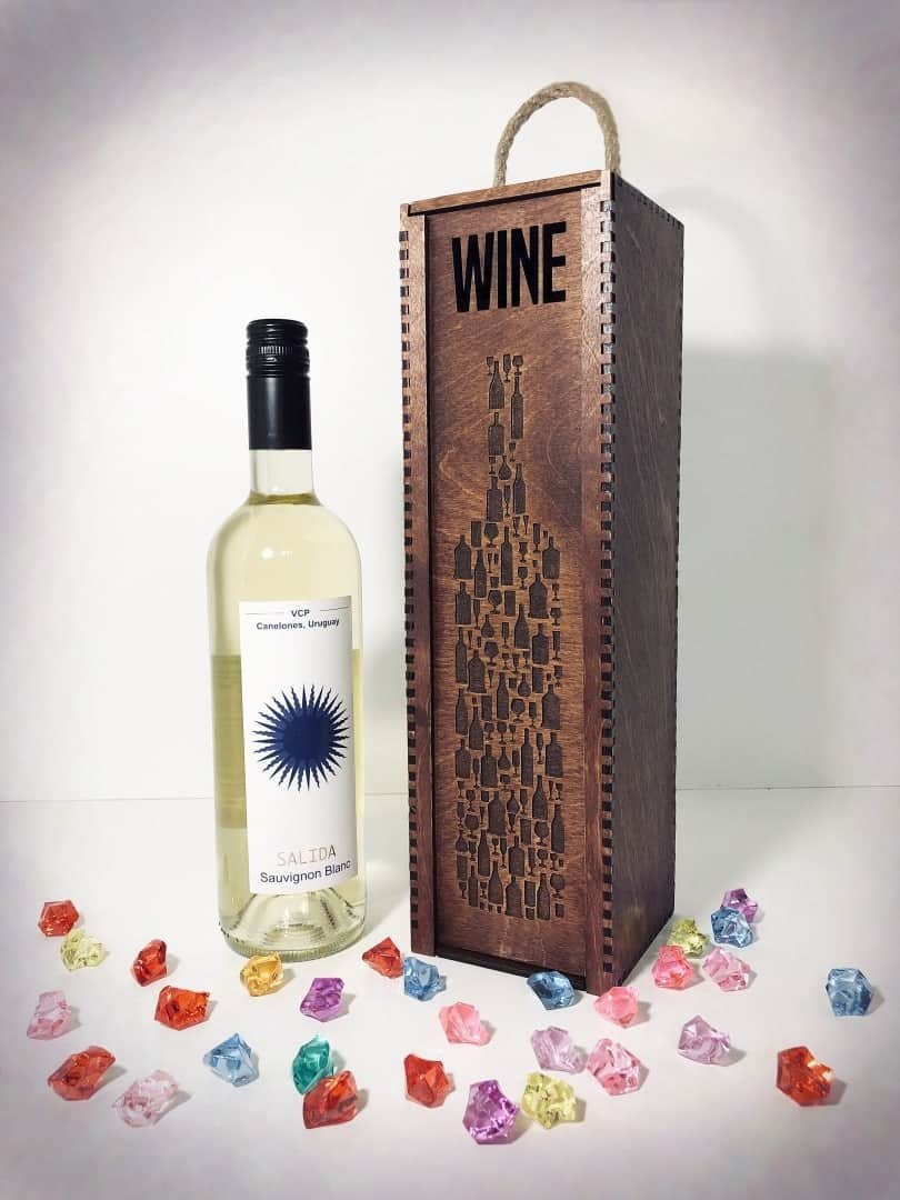 Wine Bottle Box with Sliding Lid Laser Cut File