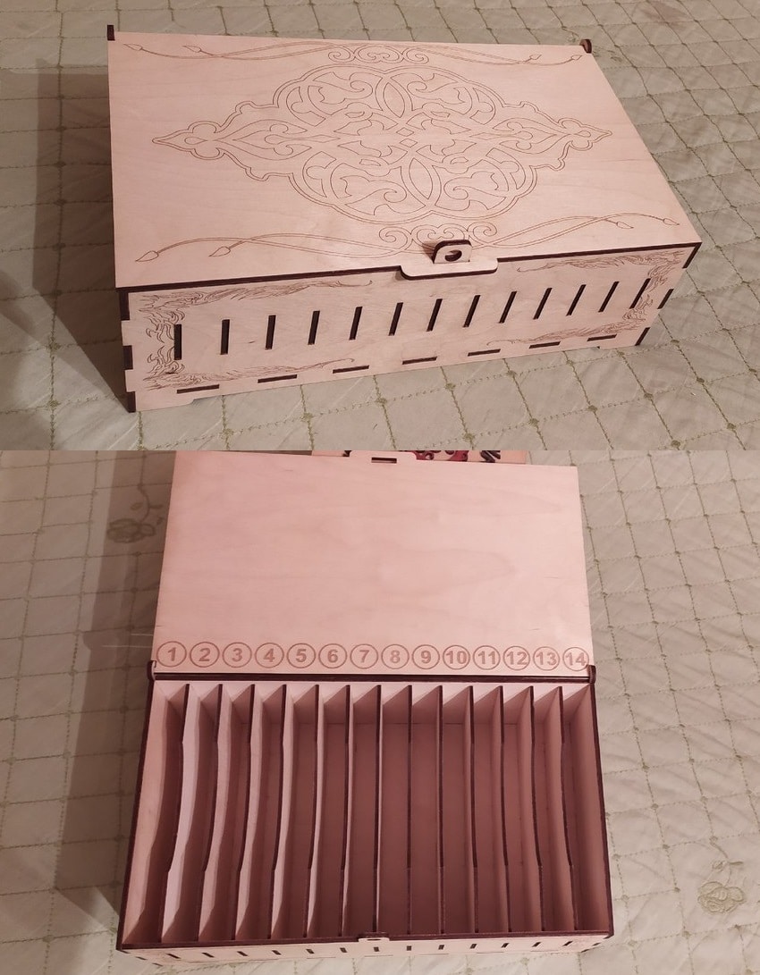 Wood Engraved Mobile Phone Storage Box Laser Cut File