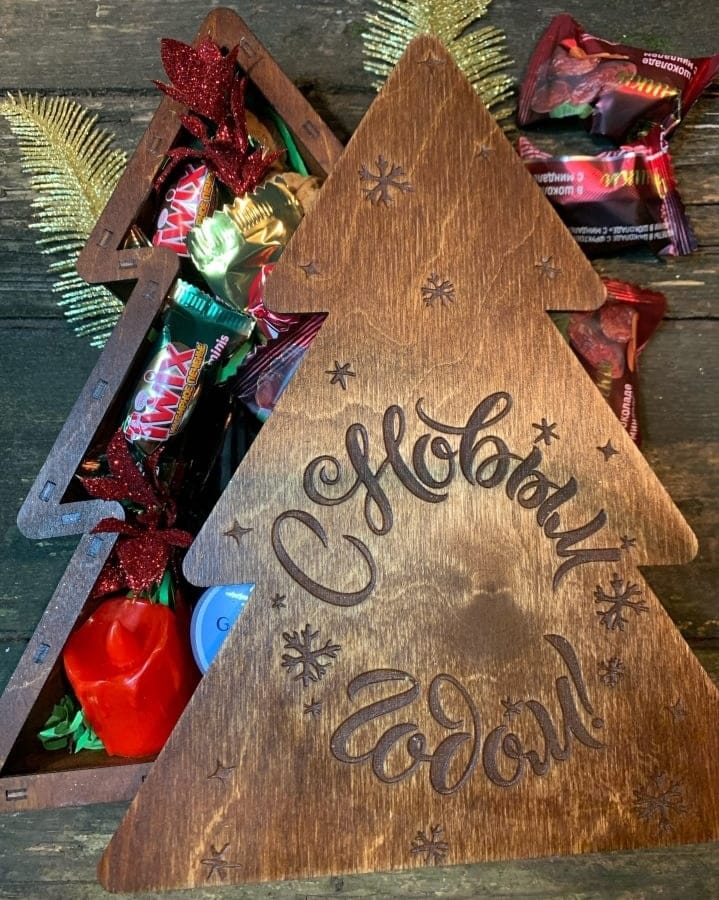 Laser Cut Christmas Tree Gift Box CDR File Free Download | Vecty