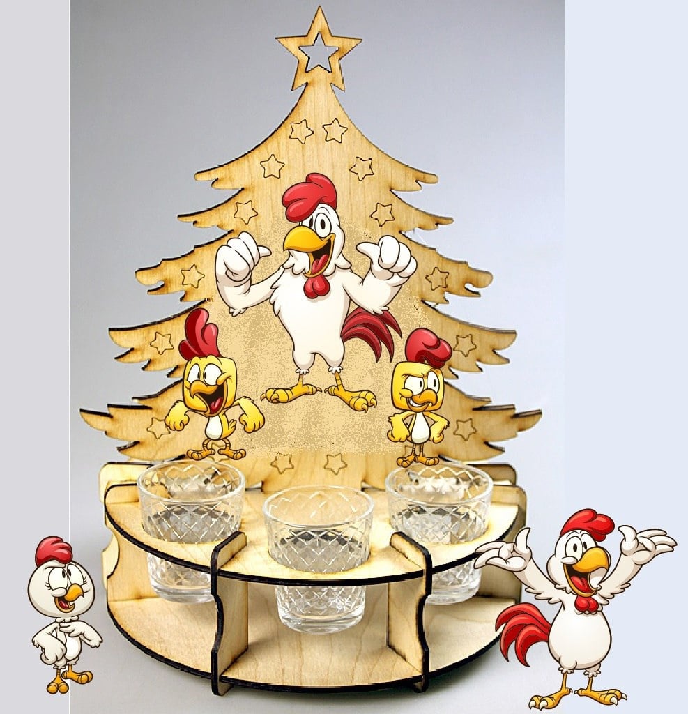 Christmas Tree Glass Holder Stand Laser Cut File