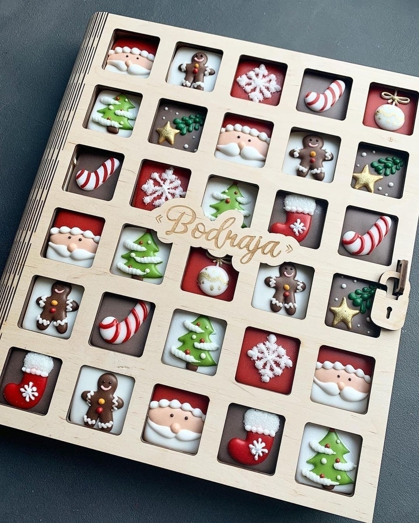 Chocolate Gingerbread Cookies Box for Christmas Laser Cut File