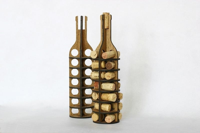 Bottle Shaped Stand for Wine Corks Laser Cut File