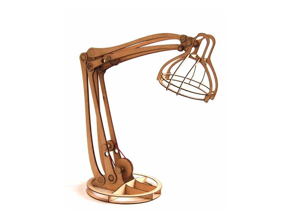 Laser Cut Articulated Desk Lamp Wooden Adjustable Table Lamp DXF File ...