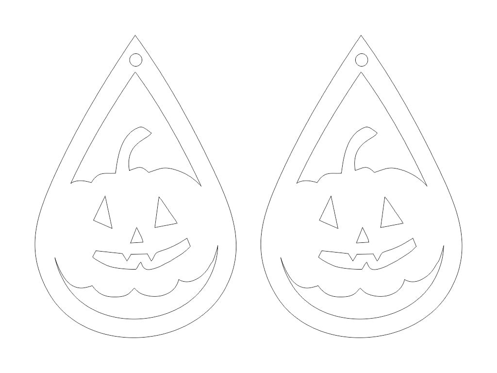 Earring Vector Sheapes Laser Cut Halloween Pumpkin Dangle Earrings CDR DXF SVG File Free ...