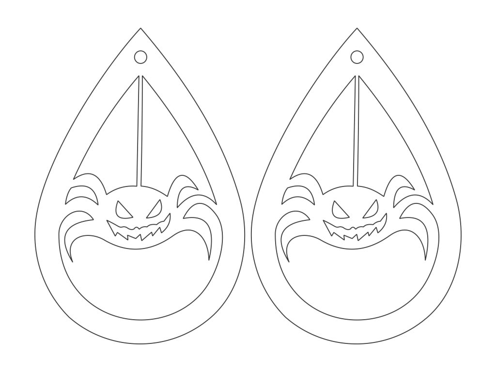 Earring Vector Sheapes Laser Cut Spider Web Halloween Earrings CDR DXF SVG File Free Download ...