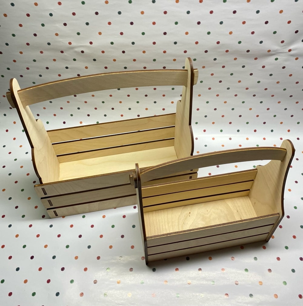 Laser Cut Flower Basket with Rose