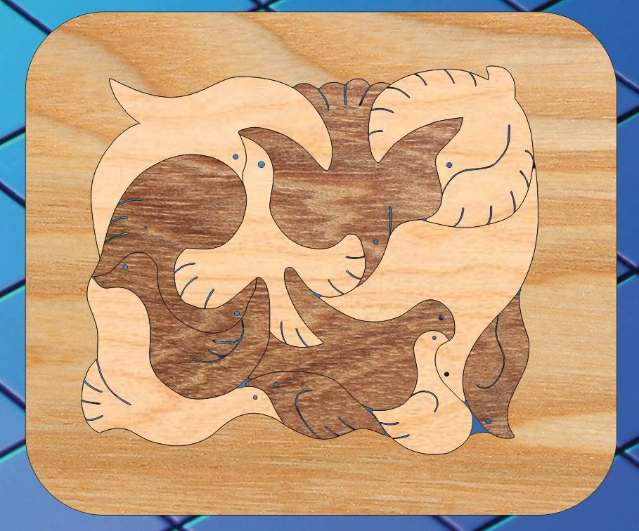 Bird Puzzle Brain Teaser Game for Kids Laser Cut File