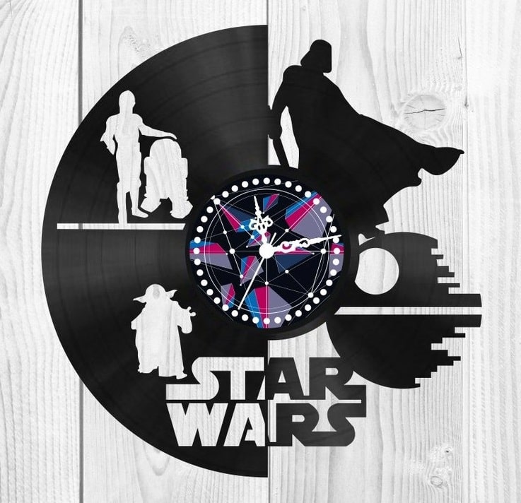 Star Wars Vinyl Record Wall Clock Laser Cut File
