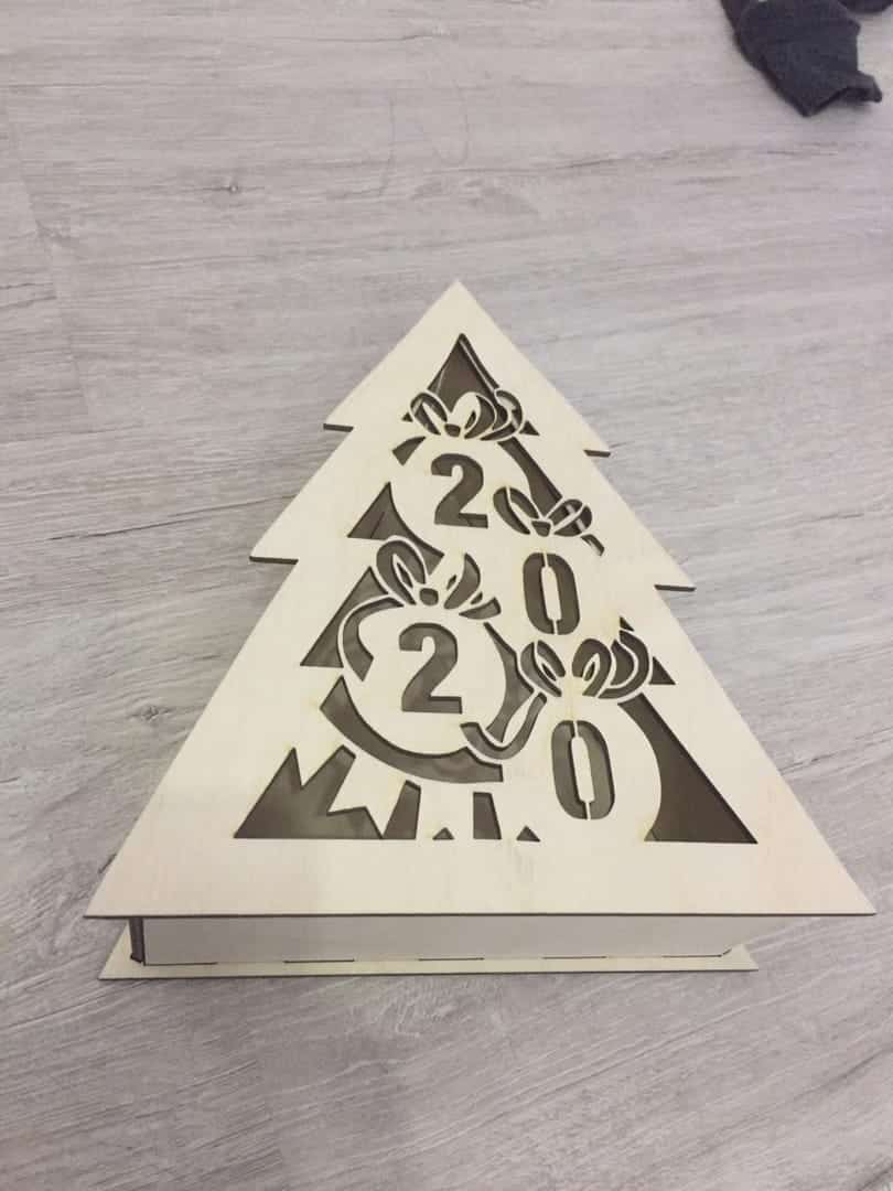 Christmas Tree Gift Packaging Box for New Year Eve Laser Cut File