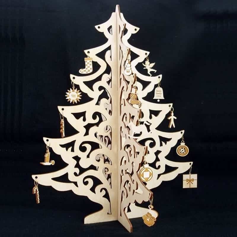 Interlocking Wooden 3D Christmas Display Tree Laser Cut File