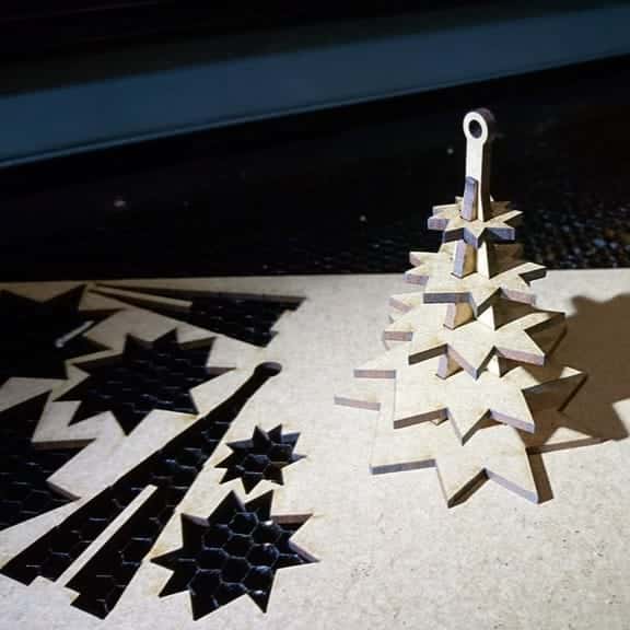 Mini Multilayer Nine Pointed Star Christmas Tree Decor Laser Cut File