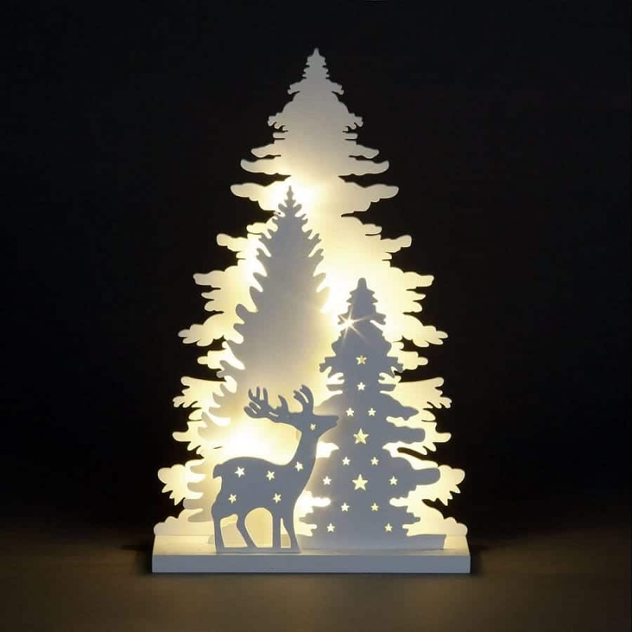 Reindeer Scene Tabletop Christmas Decoration Laser Cut File