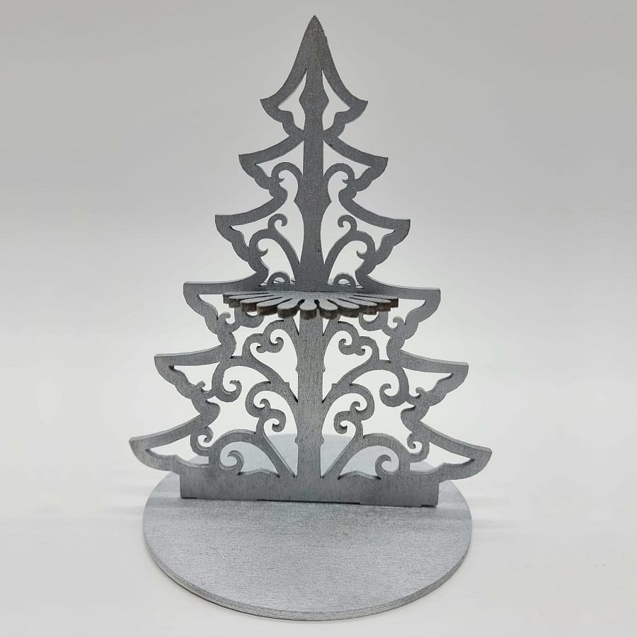 Fretwork Pattern Christmas Tree Napkin Holder Laser Cut File