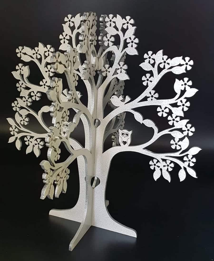 3D Wooden Ornate Tree Jewellery Stand Laser Cut File