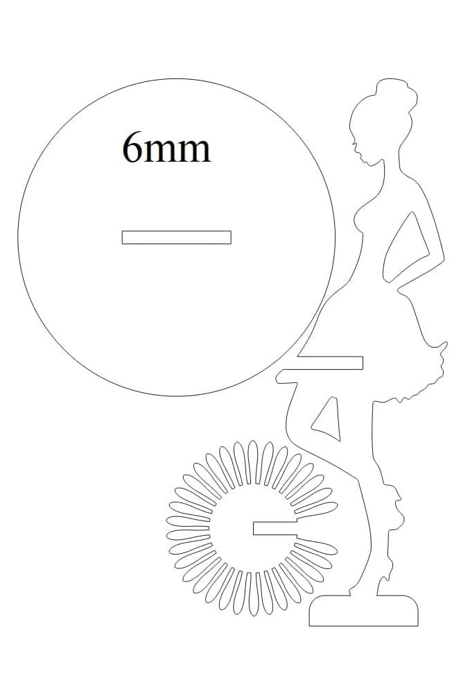 Girl Hand on Hip Napkin Holder Laser Cut File