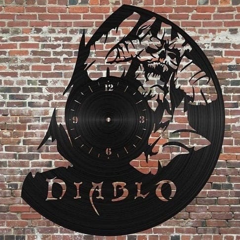 Diablo Vinyl Record Clock for Wall Laser Cut File