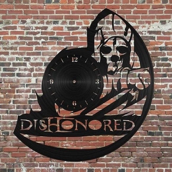 Dishonored Vinyl Record Wall Clock Gift for Game Lovers Laser Cut File