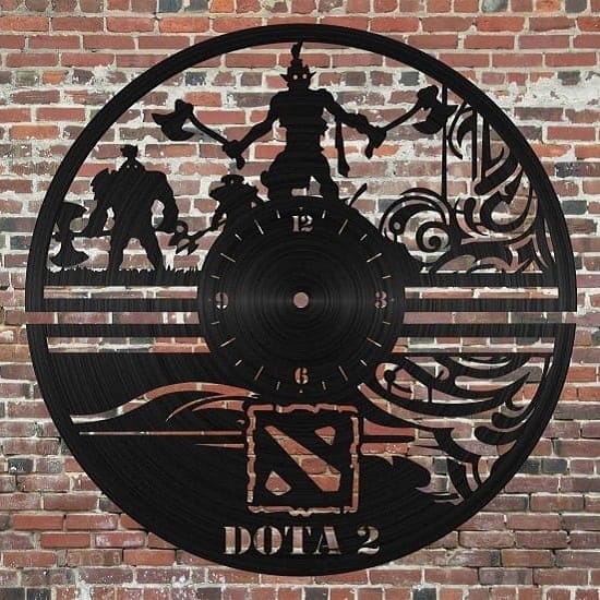 Dota 2 Vinyl Record Wall Clock Laser Cut File