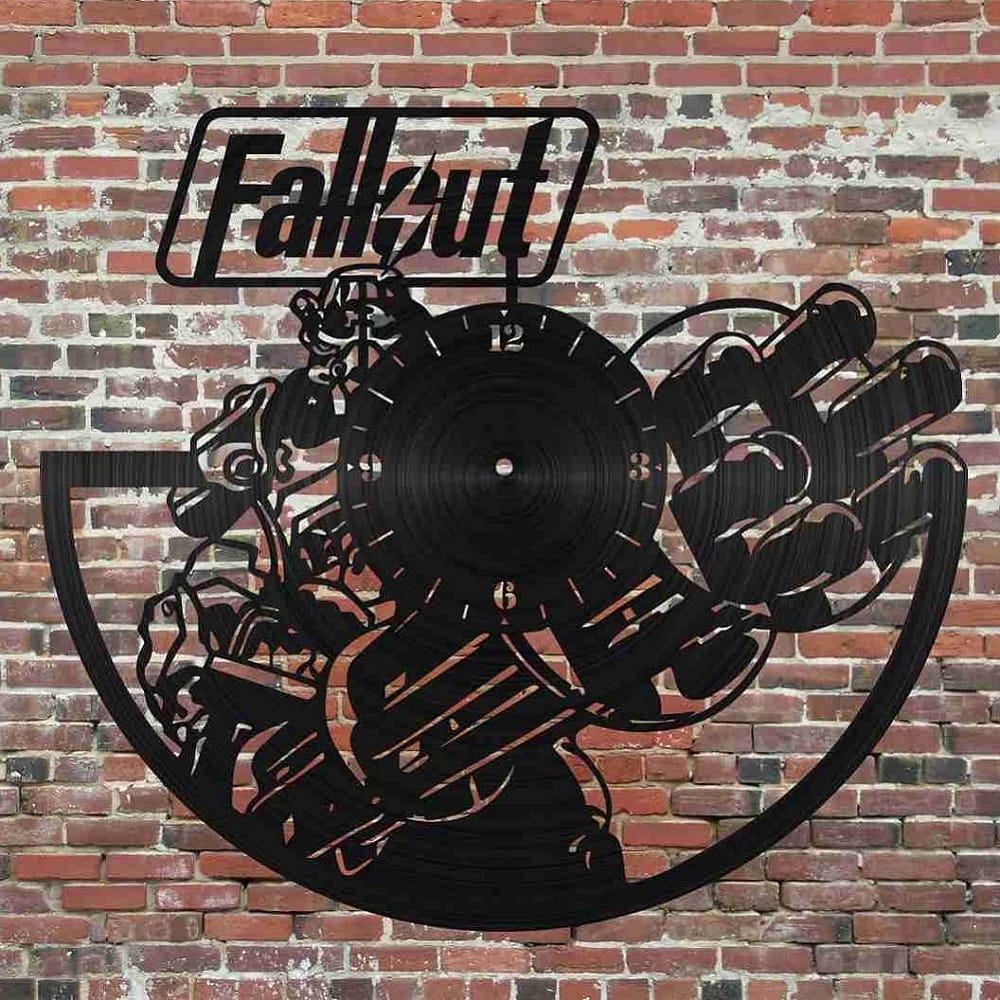 Fallout Vinyl Record Wall Clock Gift for Gamer Boys Laser Cut File
