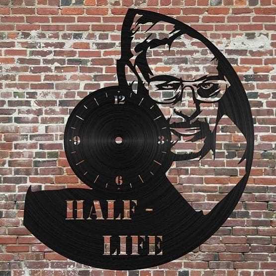 Half Life Gordon Freeman Vinyl Record Wall Clock Laser Cut File
