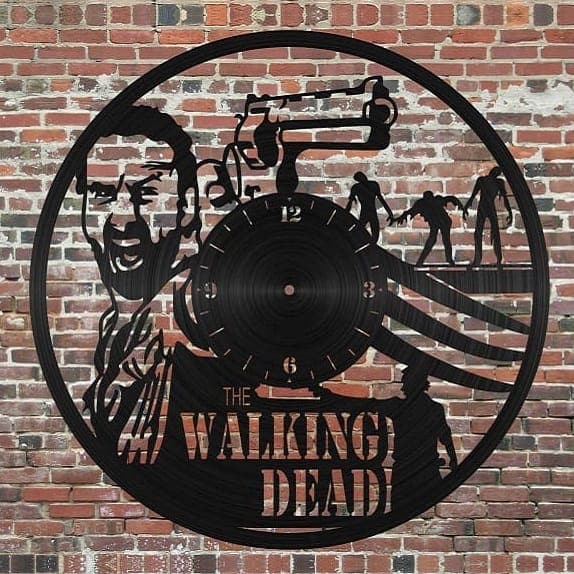 The Walking Dead Vinyl Record Wall Clock Laser Cut File