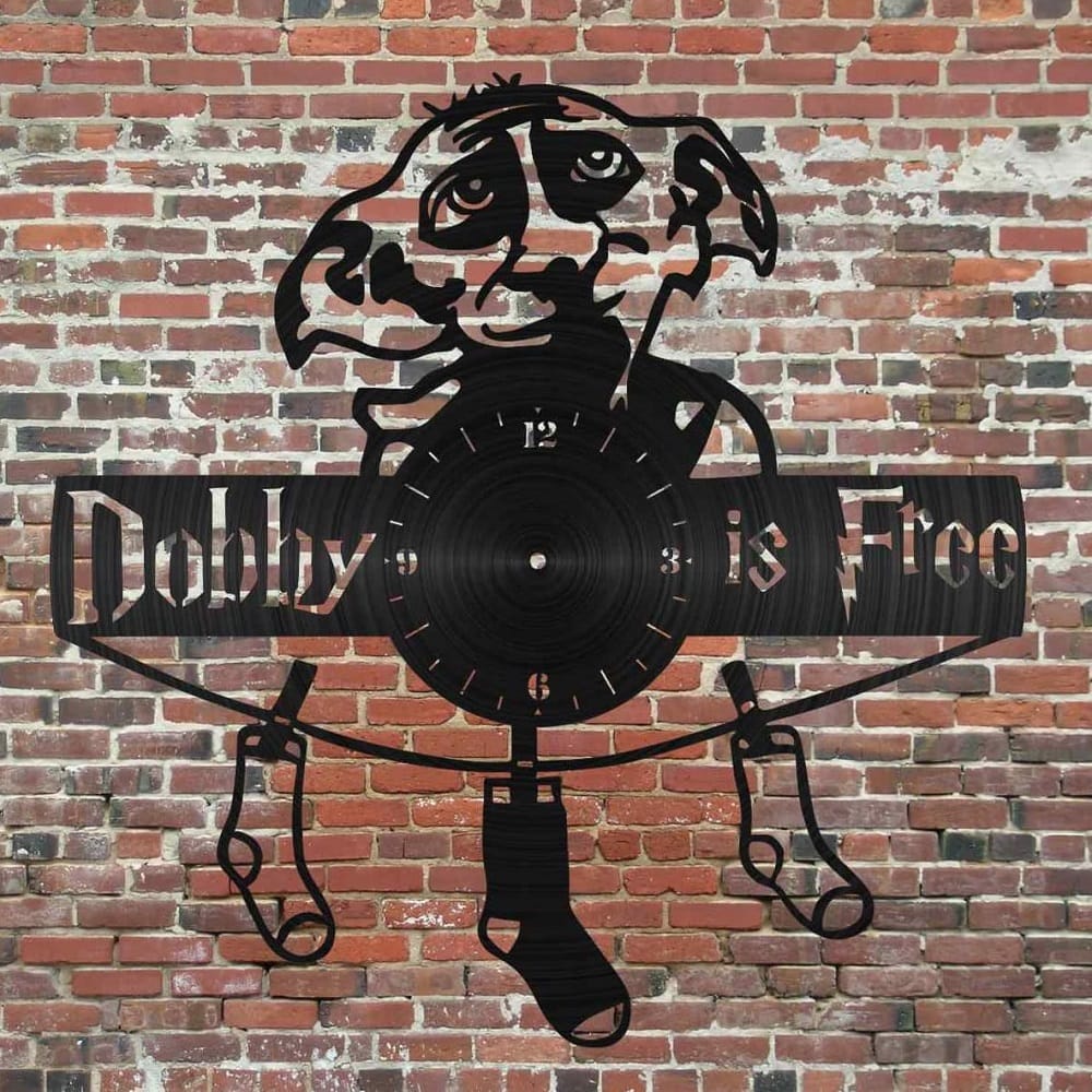 Dobby Vinyl Record Wall Clock for Potterheads Laser Cut File