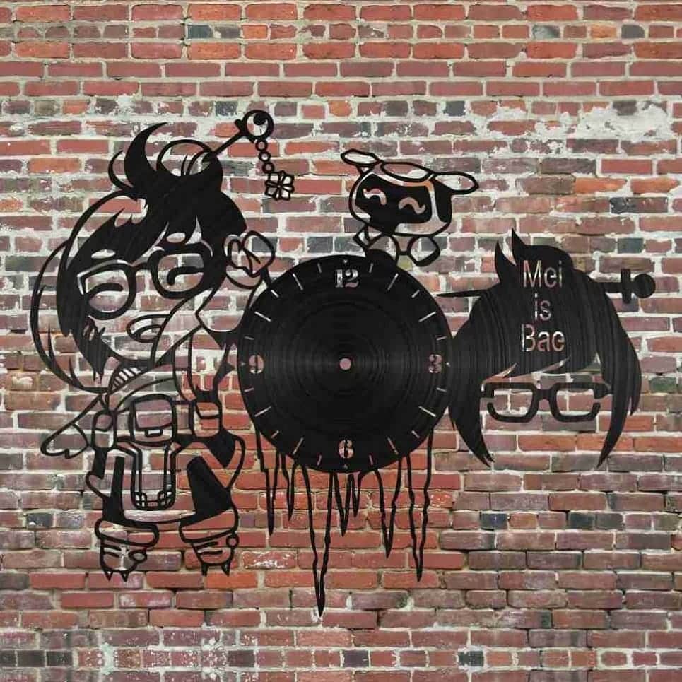 Overwatch Mei Vinyl Record Wall Clock Laser Cut File