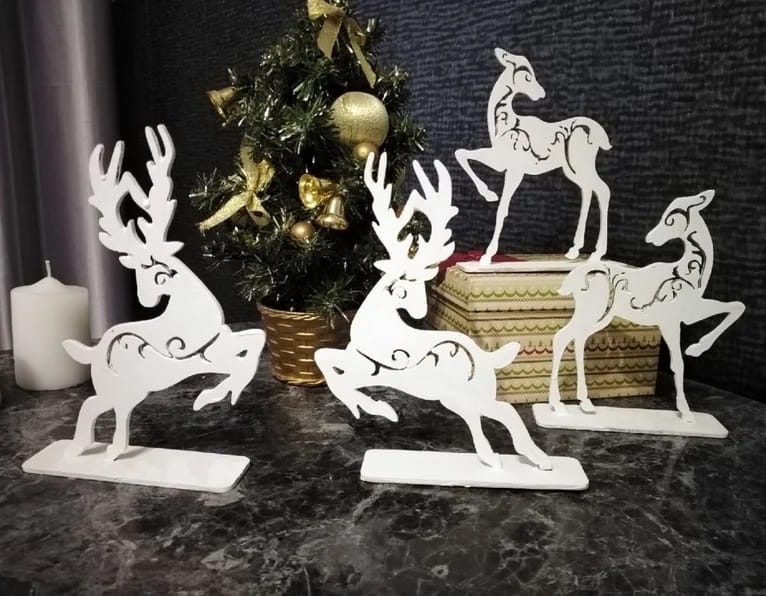 Christmas Standing Reindeer Decoration Laser Cut File