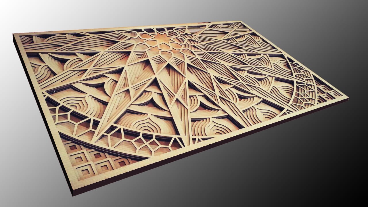 Laser Cut Wood Multi Layer Mandala Wall Art