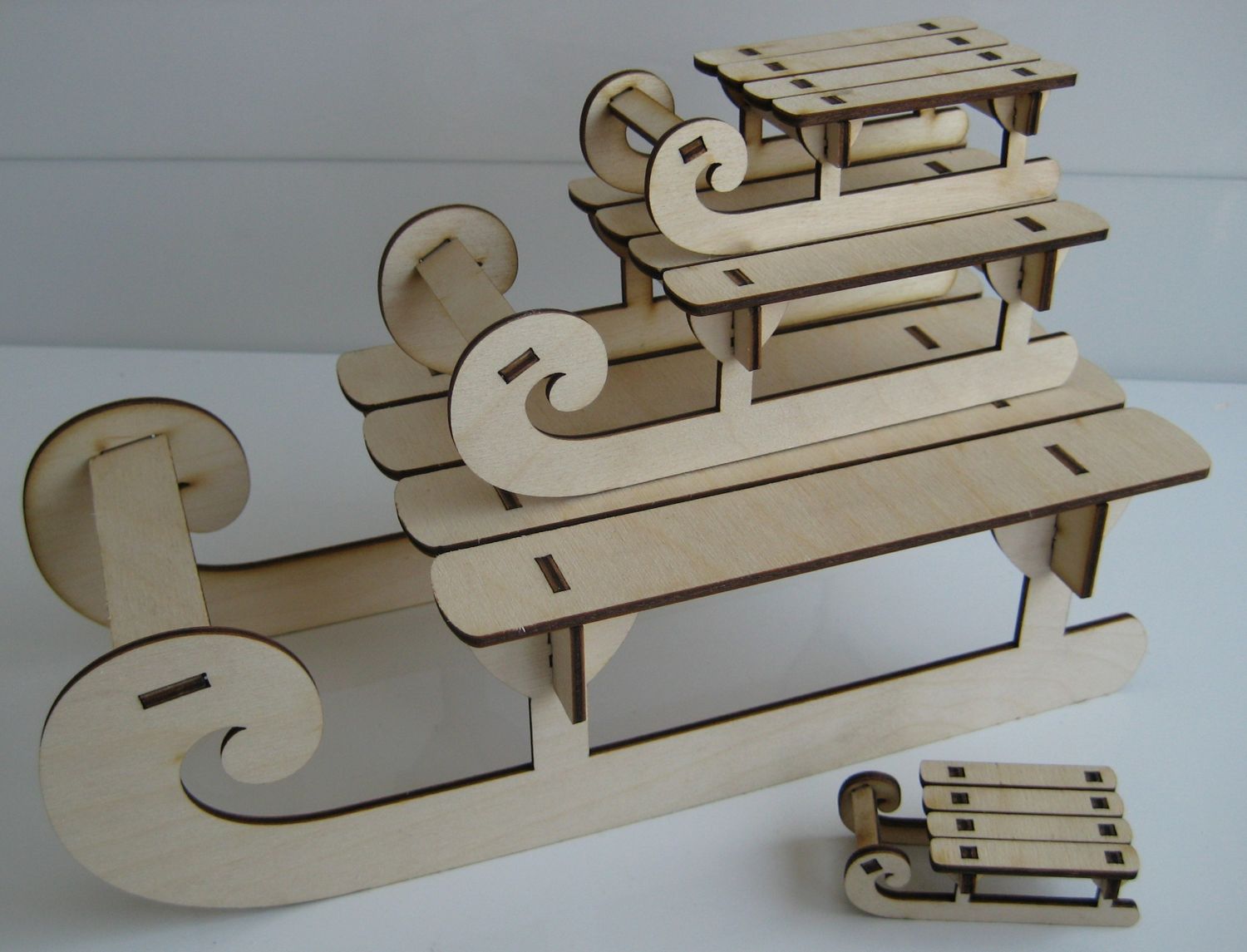 Wooden Sled Decor for Christmas Laser Cut File