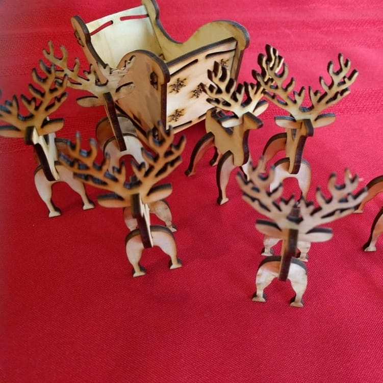 Christmas Sleigh Candy Dish Laser Cut File